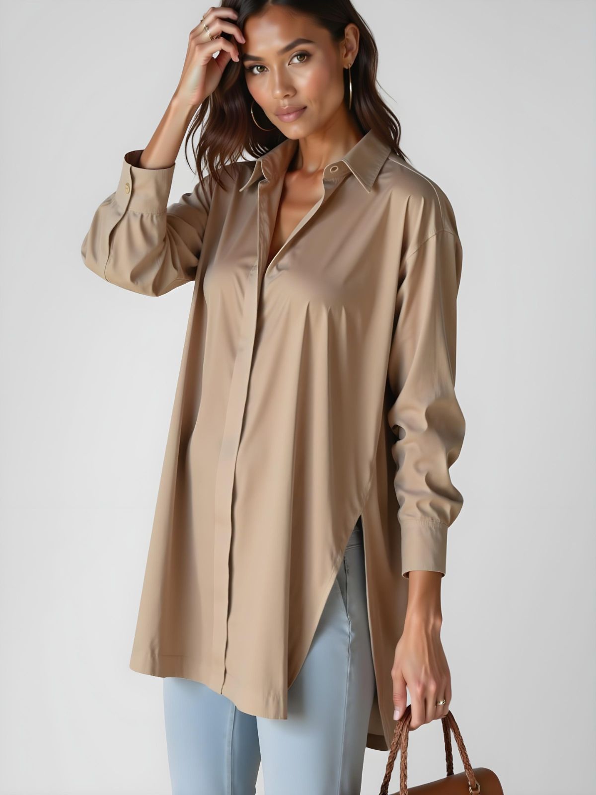 Flowy Button-Up Shirt Dress