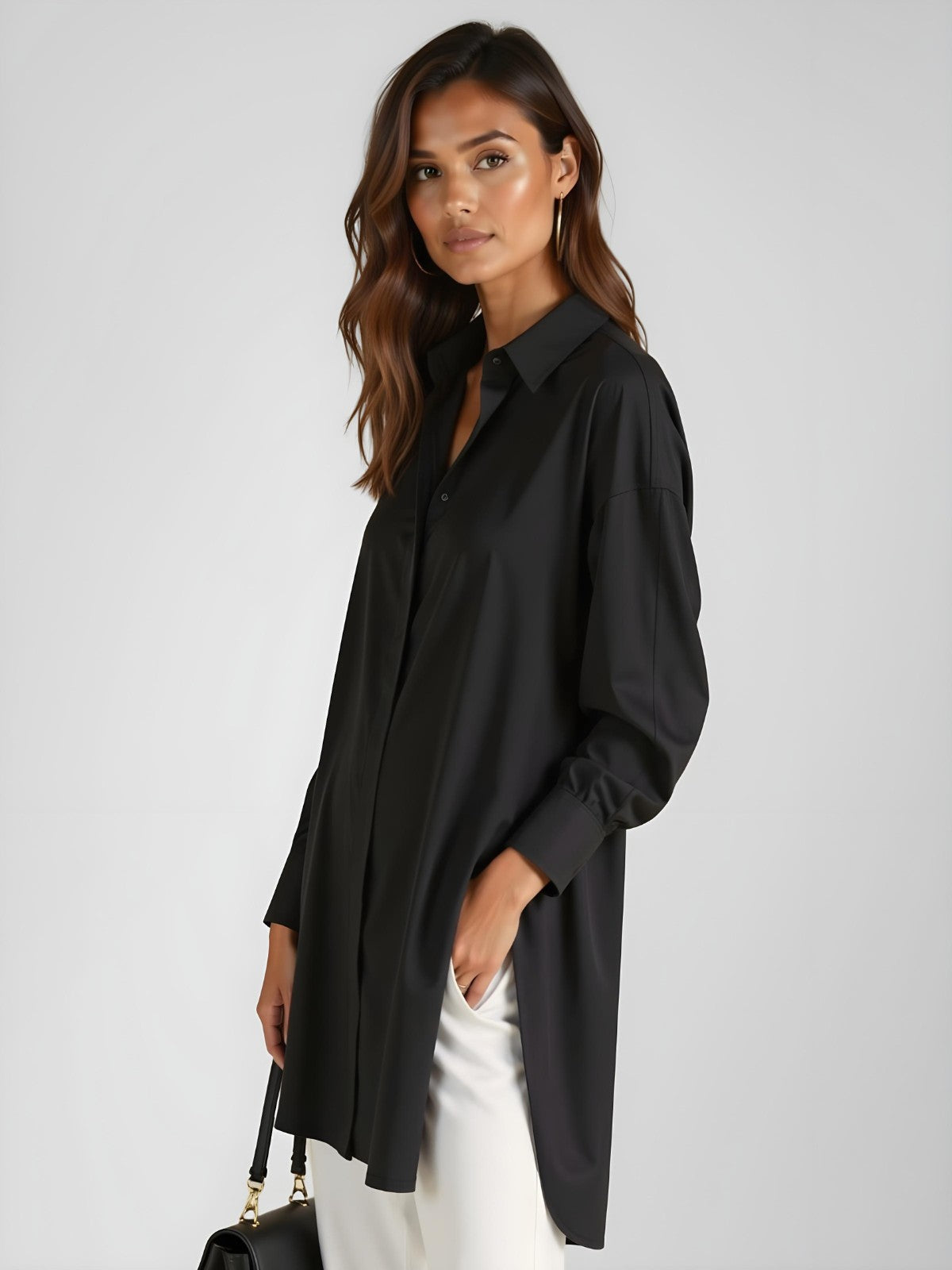 Flowy Button-Up Shirt Dress