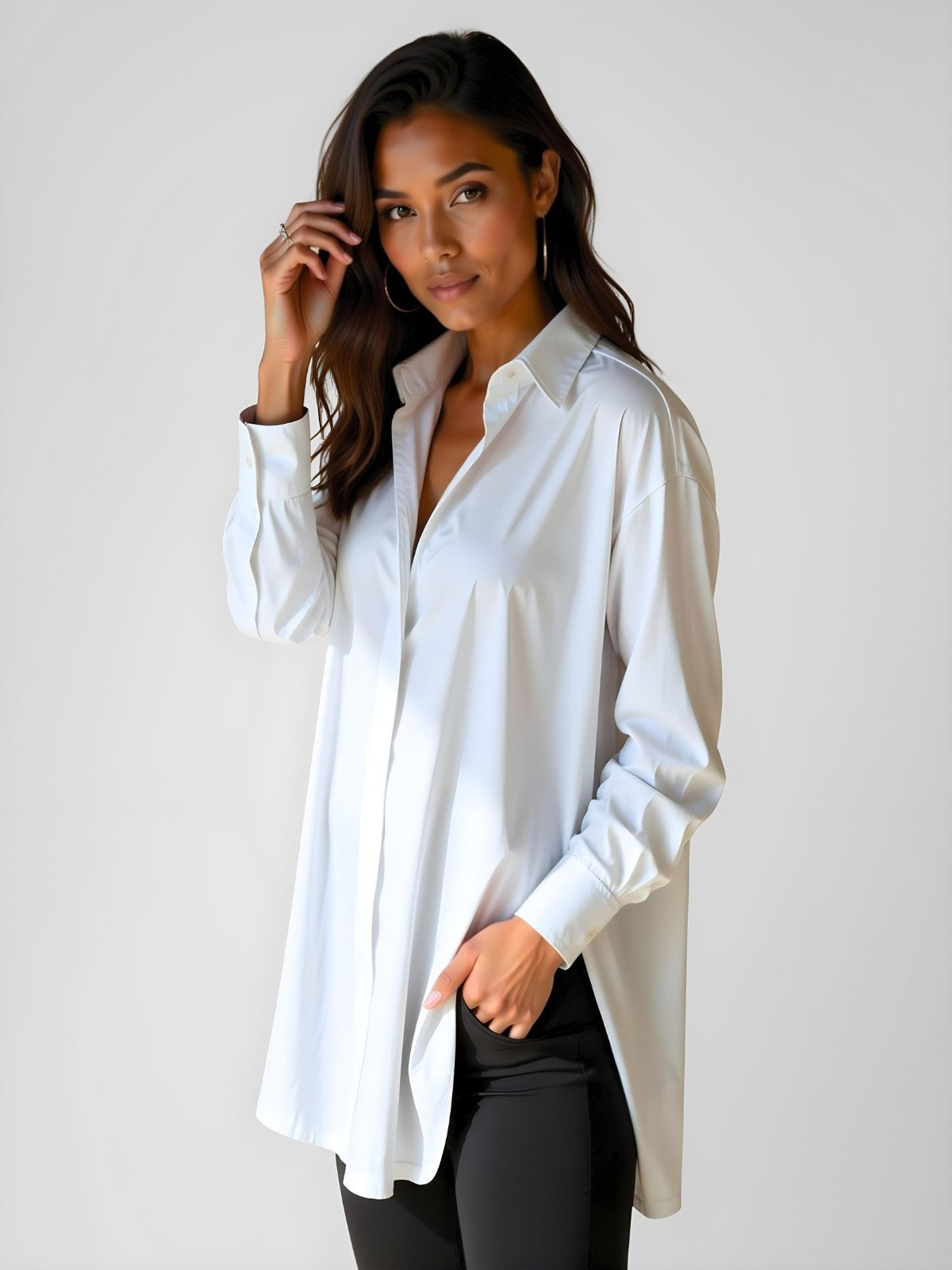 Flowy Button-Up Shirt Dress